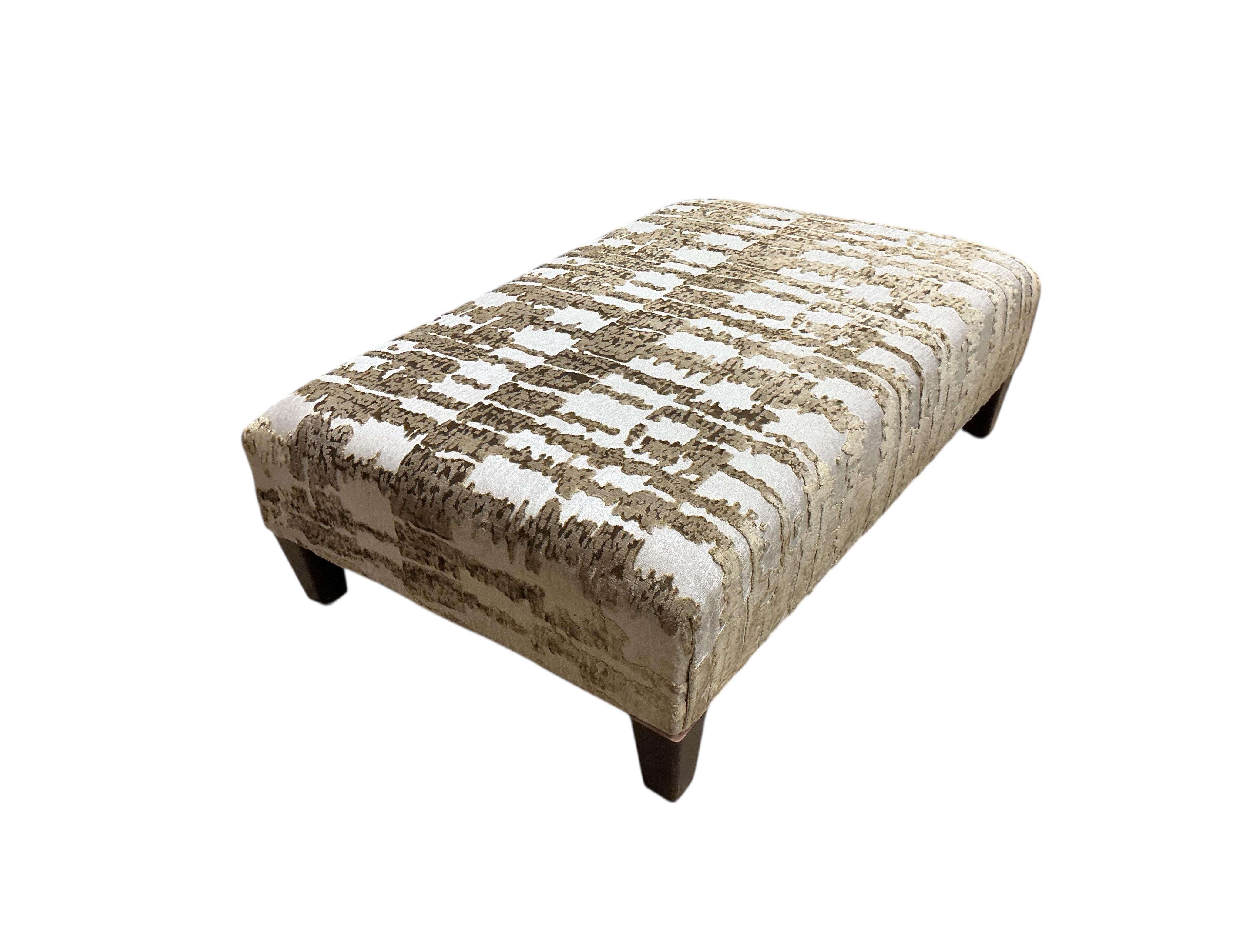 A Contemporary rectangular upholstered stool, width 98cm, depth 65cm, height 30cm